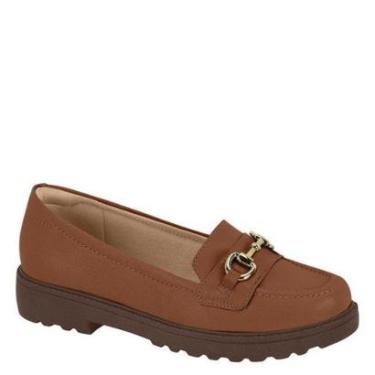 Imagem de Sapato Mocassim Feminino Loafer Tratorado Modare 7357.106 - Avelã - 37-Feminino
