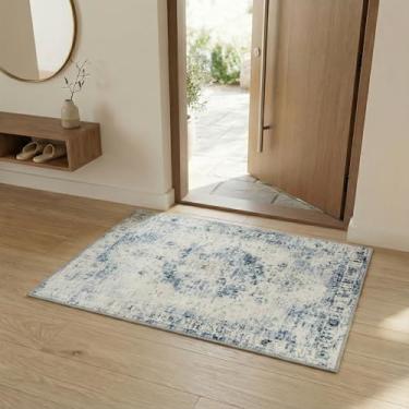 Imagem de Zanipex Tapetes de área de 20 x 25 cm para sala de estar, tapetes laváveis para quarto, 13 x 17 cm, entrada de corredores, cozinha, tapete boho interno, tapete bege para escritório (cinza cinza-claro