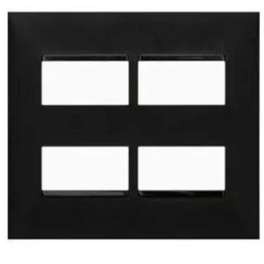 Imagem de Placa 4x4 4 Postos Separados Pial Plus+ Legrand Preto 618514PT