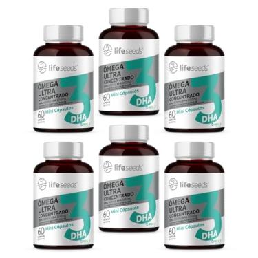 Imagem de Ômega 3 Mini Cápsulas - Ultra Concentrado DHA 500mg EPA 200mg - Certificação Internacional MEG-3 – 6 Potes - 360 Cápsulas