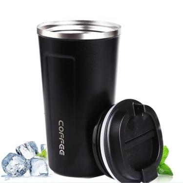 Imagem de Copo De Café Térmico Com Temperatura Aço Inox Dupla Camada 510ml Café Chá Suco- COPO COFFEE(Preto)
