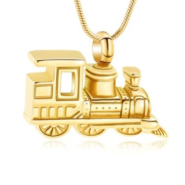 Imagem de mingkejw Mini colar de urna de trem para cinzas, joias de cremação de carro para mulheres e homens, colares de memorial de aço inoxidável, suporte de cinzas para animais de estimação humanos, joias de