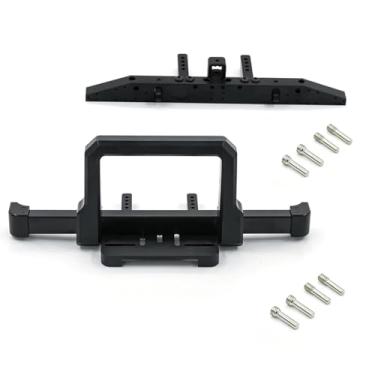 Imagem de Peças de carro RC compatíveis com Traxxas para TRX4 para Defender 1/10 RC Car Crawler Parts RC Car Metal Front and Rear Bumper com suporte de cabrestante para assento