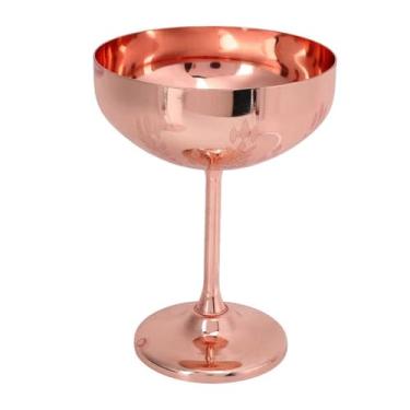 Imagem de Taça de vidro de metal gravada bar festa copo de vinho tinto copos decorativos aço inoxidável 304 (estilo h)