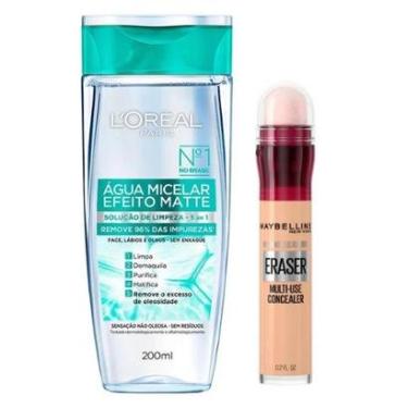 Imagem de L’Oréal Paris + Maybelline Kit - Água Micelar Efeito Matte + Corretivo Líquido Light Kit-Feminino