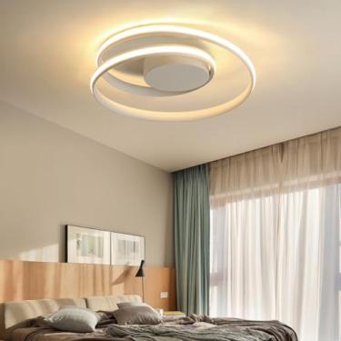 Imagem de Luminária de teto moderna com LED dimerizável, criativa e redonda, para sala de estar, com regulagem contínua de intensidade de 3000K a 6000K e controle remoto. Ideal para sala de estar, qua