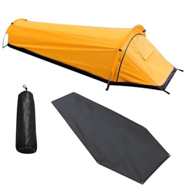 Imagem de Barraca resistente à água para acampamento ao ar livre barraca de mochila tenda leve para uma pessoa única mochila tenda caminhada Bivy tenda leve saco de dormir com pano de chão