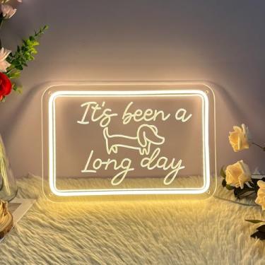 Imagem de Dachshund Placa neon para decoração de parede 3D arte esculpida design interior quarto letreiro led neon pano de fundo flexível festa de Natal casamento sala de estar aniversário menina menino