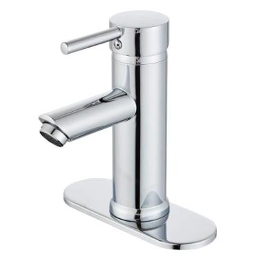 Imagem de Beati Faucet Torneira de banheiro de alça única, torneira de pia de banheiro 1 furo, torneira pequena para trailer, cromada