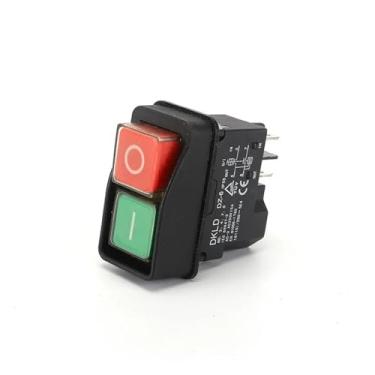 Imagem de DKLD Interruptor misturador pequeno DZ-6 à prova d'água interruptor eletromagnético/ferramenta elétrica botão de parada KJD17 (4 pinos)