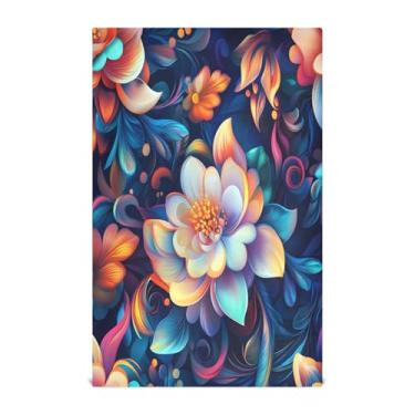 Imagem de xigua Conjunto de 1 panos de prato de cozinha Fantasy Flowers, macios e altamente absorventes de secagem rápida para limpeza de pratos e limpeza à mão, 71 x 45 cm