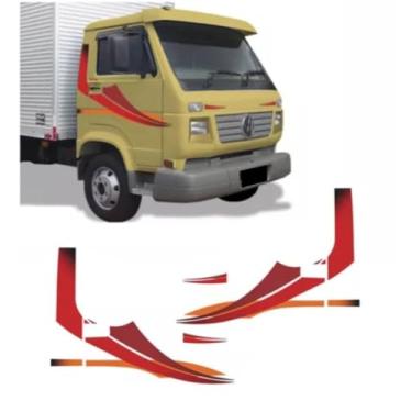 Imagem de Faixas Adesivas Compatível Com Caminhão 2001/9150 13180 Adesivo Vermelho
