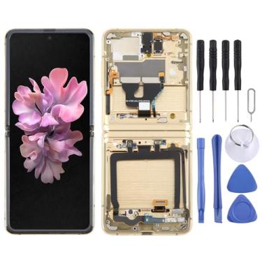 Imagem de Hiregolish Peças de reparo de reposição de tela LCD, para Samsung Galaxy Z Flip SM-F700 digitalizador de tela LCD conjunto completo com moldura, conjunto de substituição de tela com kits de reparo