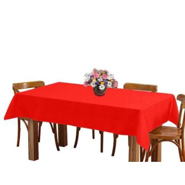 Imagem de Toalha de mesa 8 Lugares 2,45m Retangular Oxford Vermelho - Home Ferna