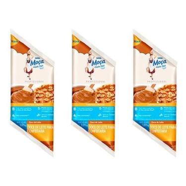 Imagem de Kit C/3 Cobertura E Recheio Doce De Leite Moça 1,01kg Nestlé