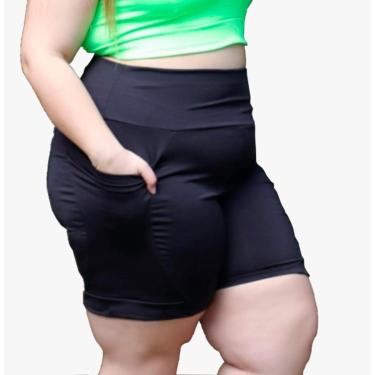 Imagem de Bermuda Fitness Plus Size Com Bolsos Laterais Feminina-Feminino