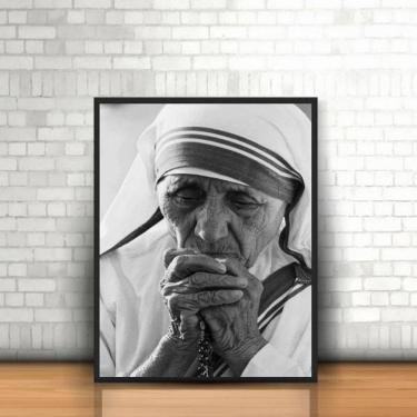 Imagem de Quadro Foto Madre Teresa De Calcutá 24X18 Com Vidro - Preta