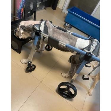 Imagem de Carrinho de mobilidade para cadeira de rodas para cães de 4 rodas, andador assistido por cães com deficiência, carrinho leve para caminhada para animais de estimação para perna traseira/perna