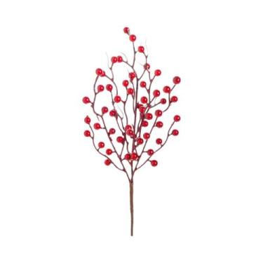 Imagem de Flores Artificiais De Azevinho Vermelho Para Decoração De Natal, Ano N