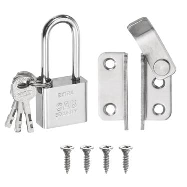 Imagem de PATIKIL Trava de porta flip de 2,5 mm, parafuso deslizante de aço inoxidável 304 com abertura direita, para quarto, banheiro, armários, janelas, prata