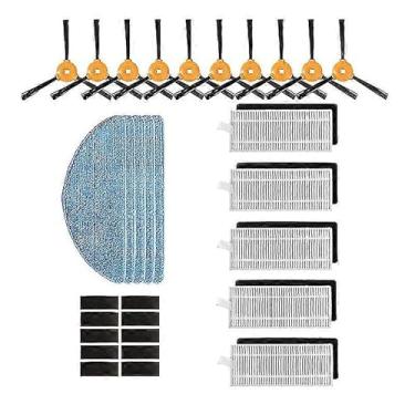 Imagem de Kit de Acessórios com Escova Lateral e Pano Limpeza para Aspirador Robô Deebot Peças Reposição Manutenção Desempenho Ar Ótimos