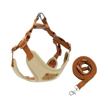 Imagem de Conjunto De Coleira E Peitoral Respirável Para Cães E Gatos De Pequeno