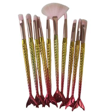 Imagem de Pincel Sereia 10 Peças Maquiagem Make Up Mermaid