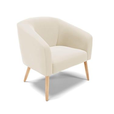 Imagem de Cadeira Sala De Jantar Pé Palito Natural Stella Veludo D03 - D'rossi Cor Bege