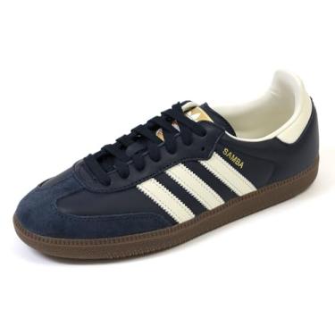 Imagem de adidas Originals Tênis de futebol masculino Samba, Azul marinho noturno/branco creme/goma, 39