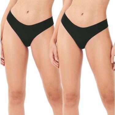 Imagem de Kit 2 Peças Calcinha Tanga Corte à Laser Preto Zee Rucci, P