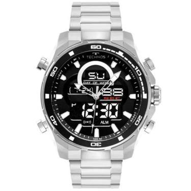 Imagem de Relógio Masculino Technos TS Anadigi Aço Prata BJK626AA/1K