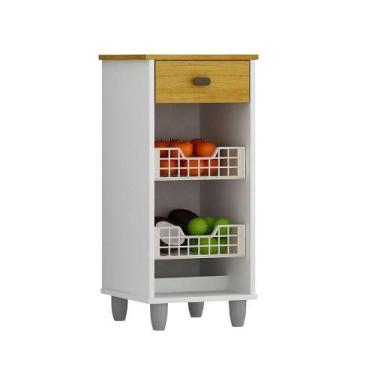 Imagem de Fruteira De Chão Zaya Multiuso Flex 1 Gaveta Mobilihouse Cinamomo Com 