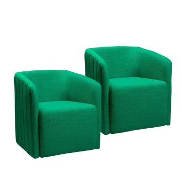 Imagem de Kit 2 Poltronas Bluemont com Manta Acrilica Movellu Home