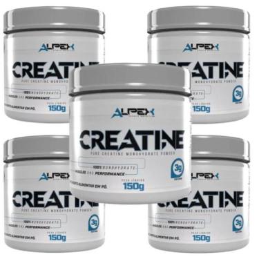 Imagem de Kit 5x Creatina Monohidratada 150g Pura Alpex Nutrition, kit5creaalpex