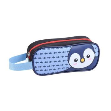 Imagem de Estojo Simples Creche Infantil Zoop Bichinho Passeio Kids Cor:Pinguim 