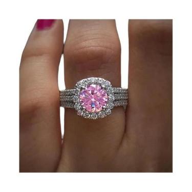 Imagem de Anel De Noivado E Casamento Em Prata Para Mulheres, Design Elegante Em