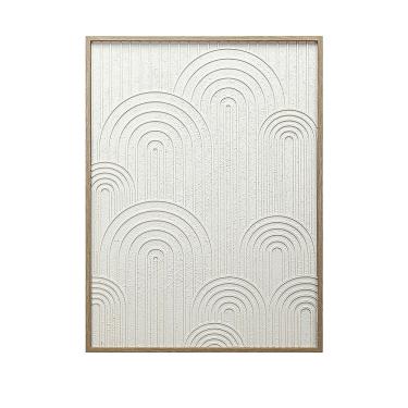 Imagem de Quadro Decorativo Moldura em Madeira Relevo Arcos Branco 80x60cm JA0074 BTC