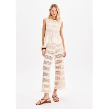 Imagem de Calça Reta Com Linho Cintura Média-Feminino