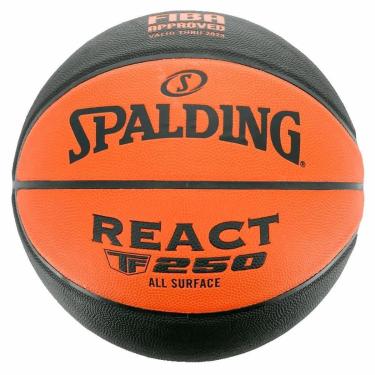 Imagem de BOLA BASQUETE SPALDING REACT TF-250 FIBA LARANJA PRETO-Unissex