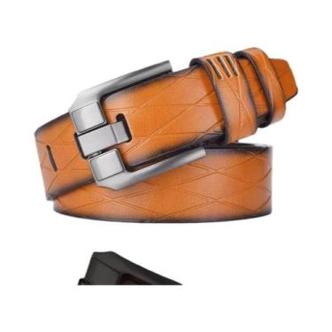 Imagem de Cinto Casual Masculino De Couro Puro Com Fivela De Agulha Para Jovens 
