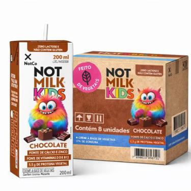 Imagem de Kit 8 Achocolatado 100% Vegetal NOT MILK Kids 200ml - NotCo