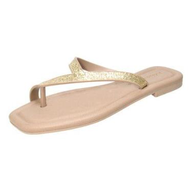 Imagem de Sandália Rasteira Feminina Confortável De Tira Brilho 10258 - Miss Mis