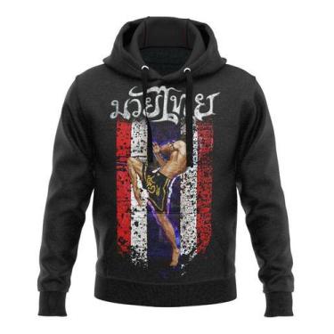 Imagem de Blusa Moletom De Frio Muay Thai Tailandes Treino Luta - 3F Sports, Pre