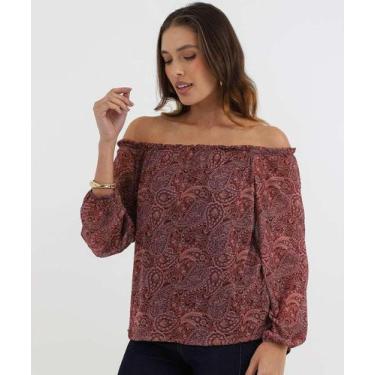 Imagem de Blusa Feminina Tule Ciganinha Paisley Marisa Roxo-36037, Roxo, M