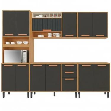 Imagem de Cozinha Napoles Completa 5 Peças 13 Portas 2 Gavetas Itatiaia Cor Cina