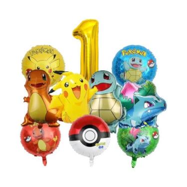 Imagem de Conjunto De Balões Pokémon Para Aniversário De Crianças De 1 a 9 Anos,
