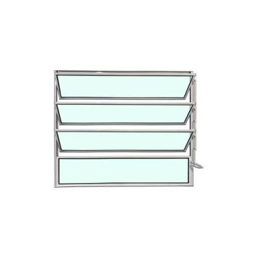 Imagem de Vitro Basculante 80x100 Alumínio Branco Vidro Liso Lumineziri