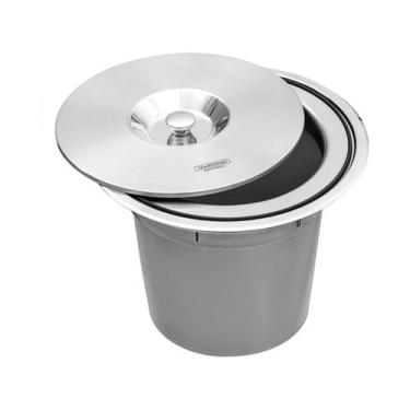 Imagem de Lixeira de Embutir Tramontina Clean Round em Aço Inox com Balde Plásti