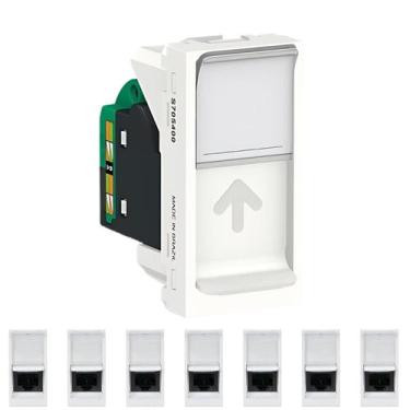 Imagem de 8 Módulo Tomada Rj45 8 Fios Upt Cat5e Schneider Linha Orion S70540004