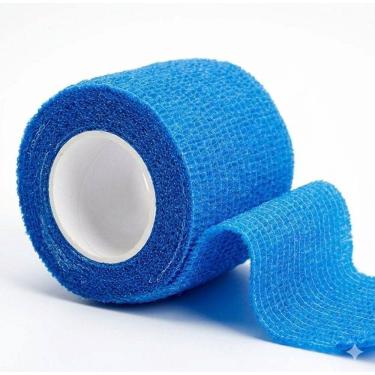 Imagem de Fita Não Adesiva Bandagem Atlética Proteção Lesão Elástica Cor Azul - Wm
